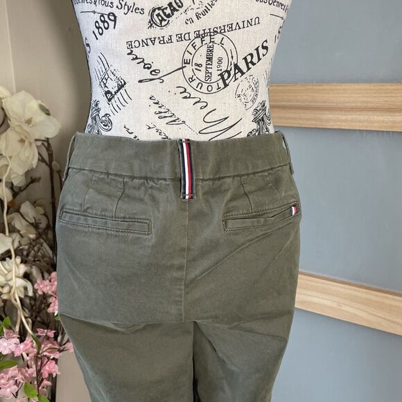 Tommy Hilfiger Straight Leg Pants Olive Army Green Women Size 6 - Picture 6 of 8